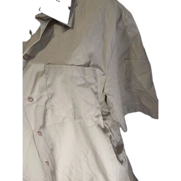 NEW! Chef Works Khaki Café Shirt Medium High Quality C100-KHA-M Short Sleeve - Picture 3 of 5